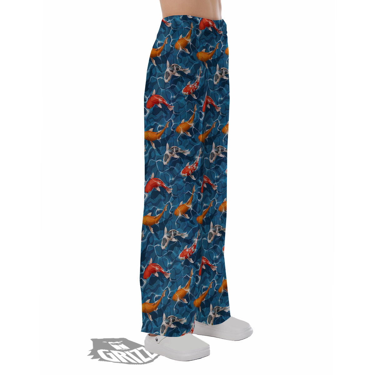 Koi Carps Print Pattern Pajama Pants-grizzshop