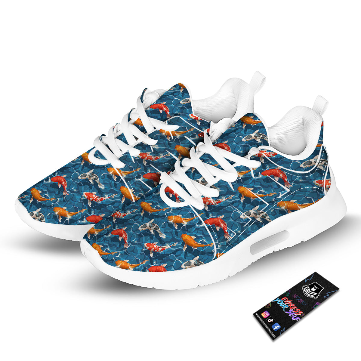 Koi Carps Print Pattern Tennis Shoes-grizzshop