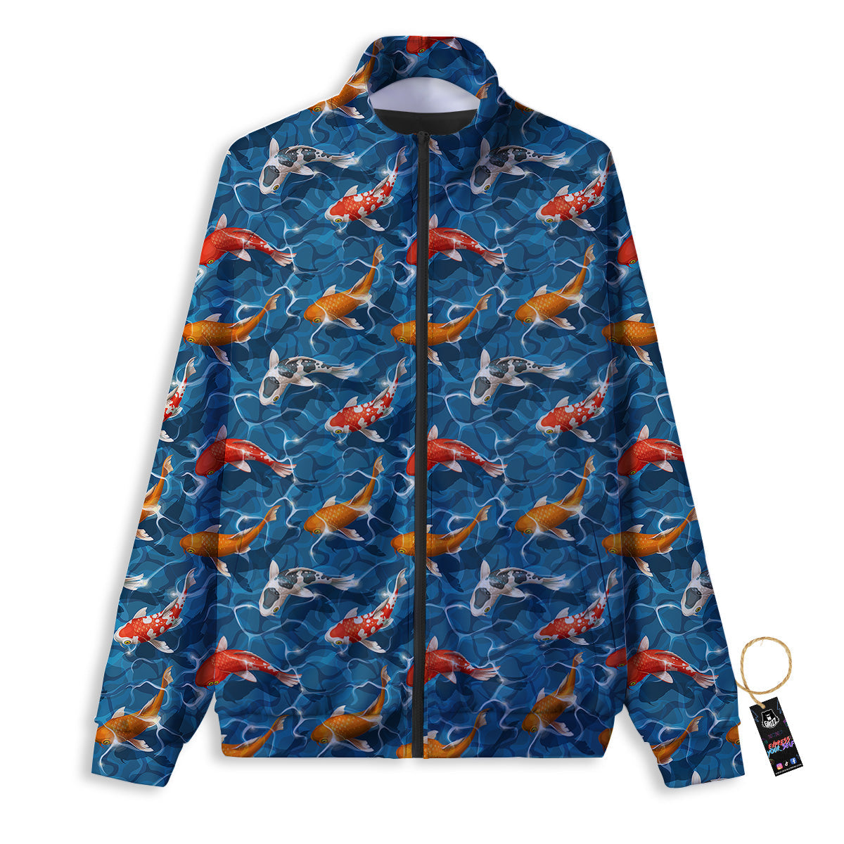 Koi Carps Print Pattern Track Jacket-grizzshop