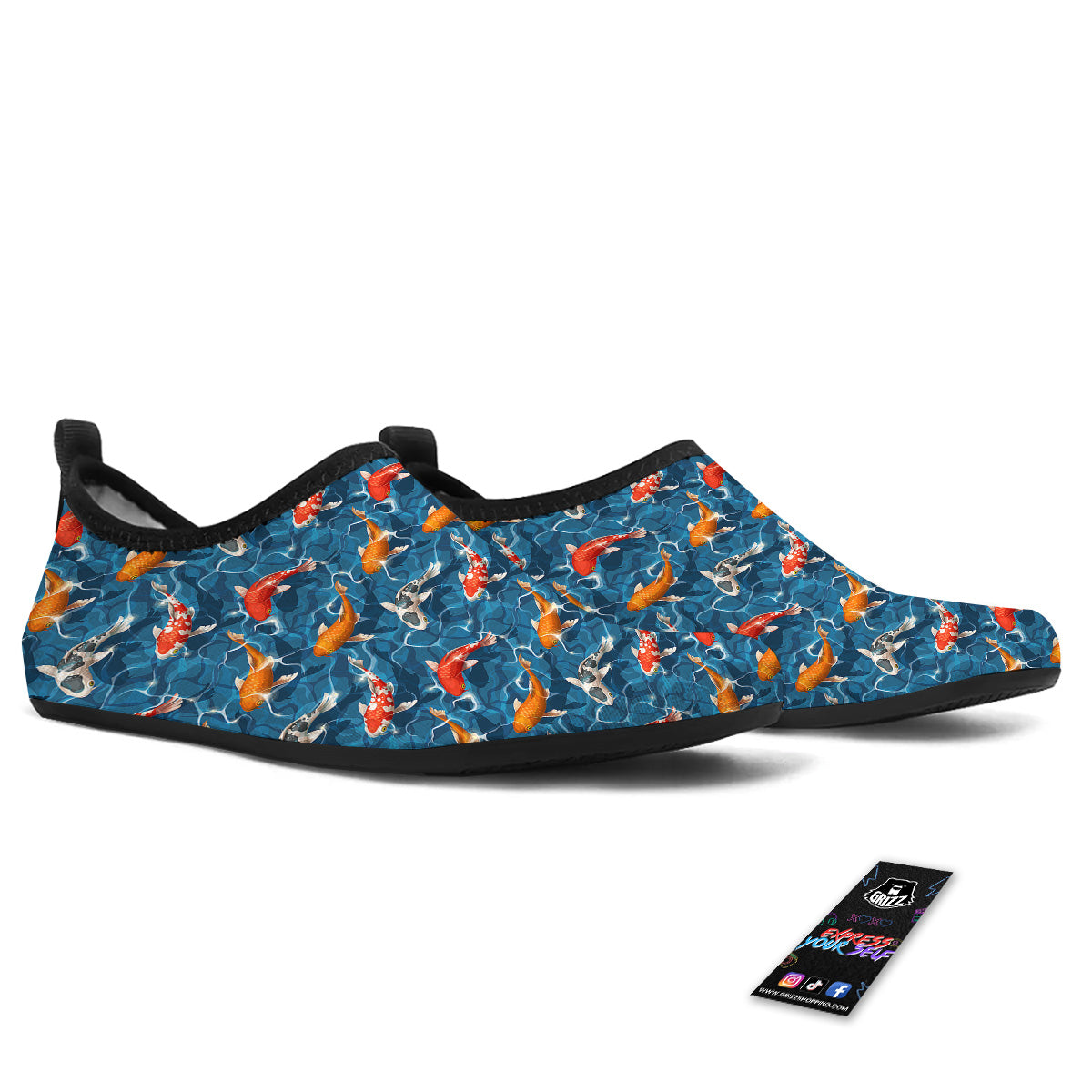 Koi Carps Print Pattern Water Shoes-grizzshop