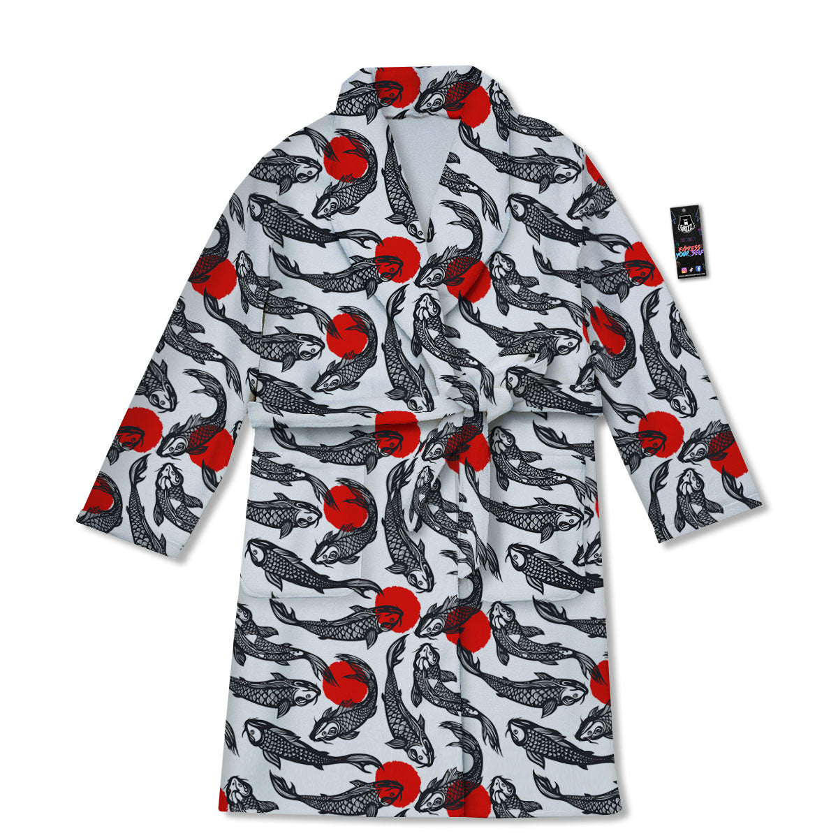 Koi Fish Carp Japanese Print Pattern Bathrobe-grizzshop