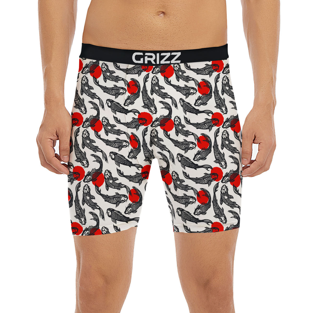 Koi Fish Carp Japanese Print Pattern Boxer Briefs-grizzshop