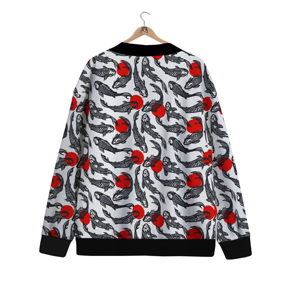 Koi Fish Carp Japanese Print Pattern Cardigan-grizzshop