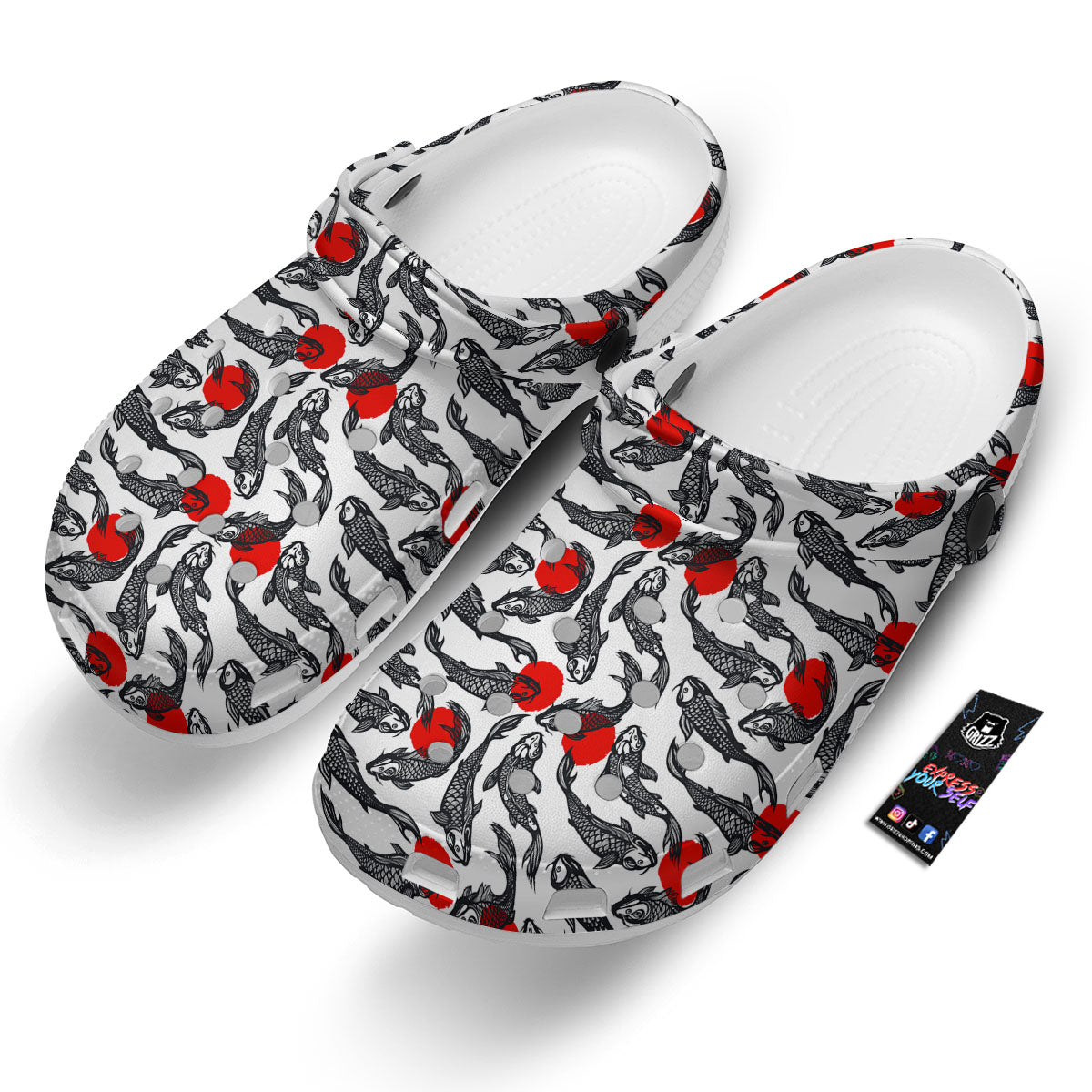 Koi Fish Carp Japanese Print Pattern Clog-grizzshop