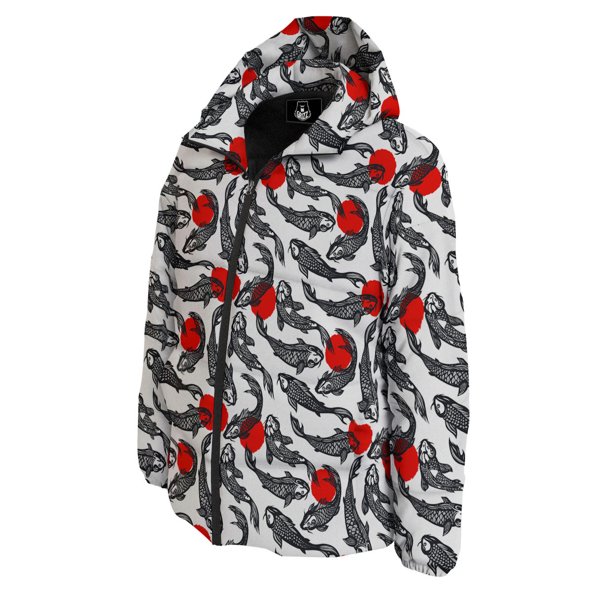 Koi Fish Carp Japanese Print Pattern Down Jacket-grizzshop