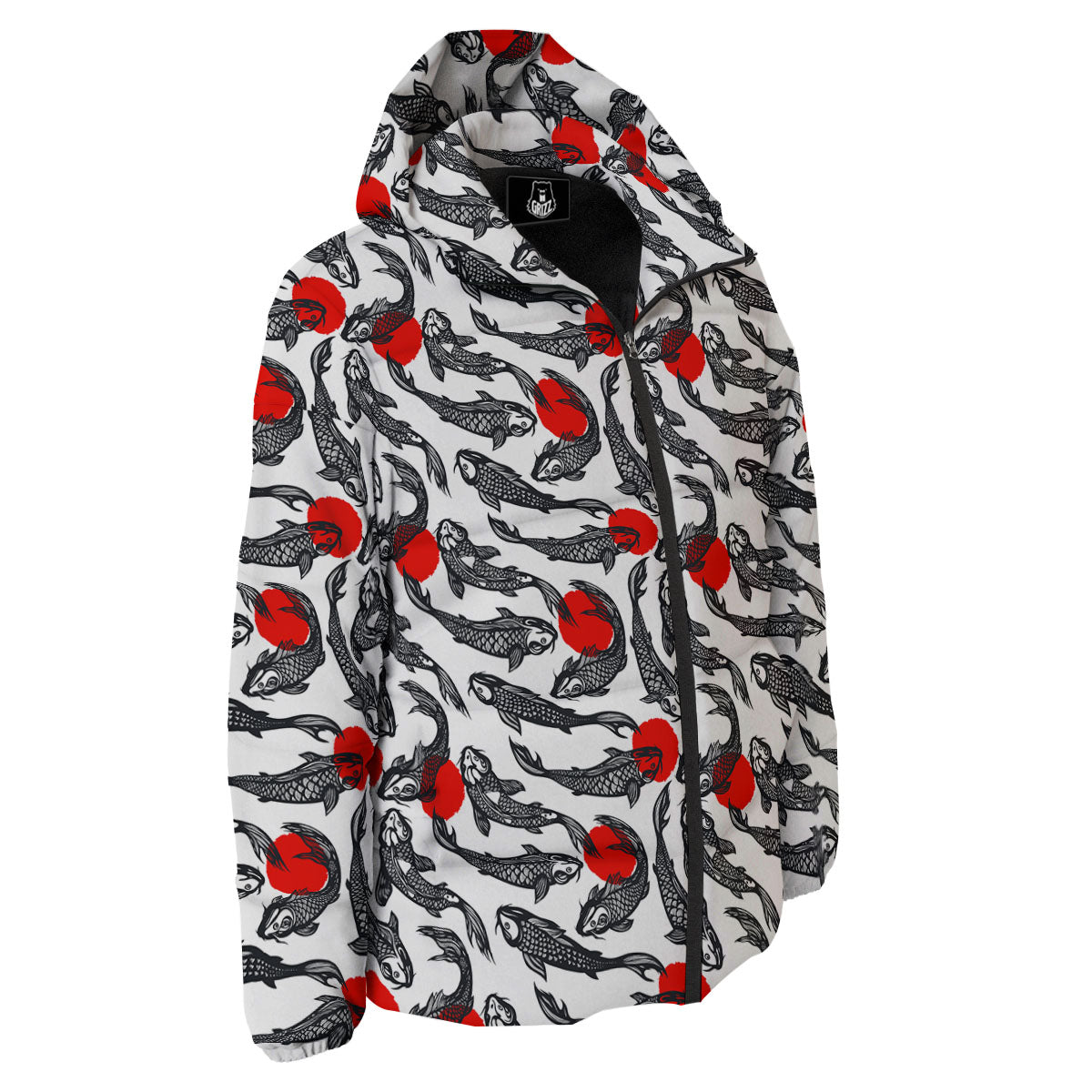 Koi Fish Carp Japanese Print Pattern Down Jacket-grizzshop