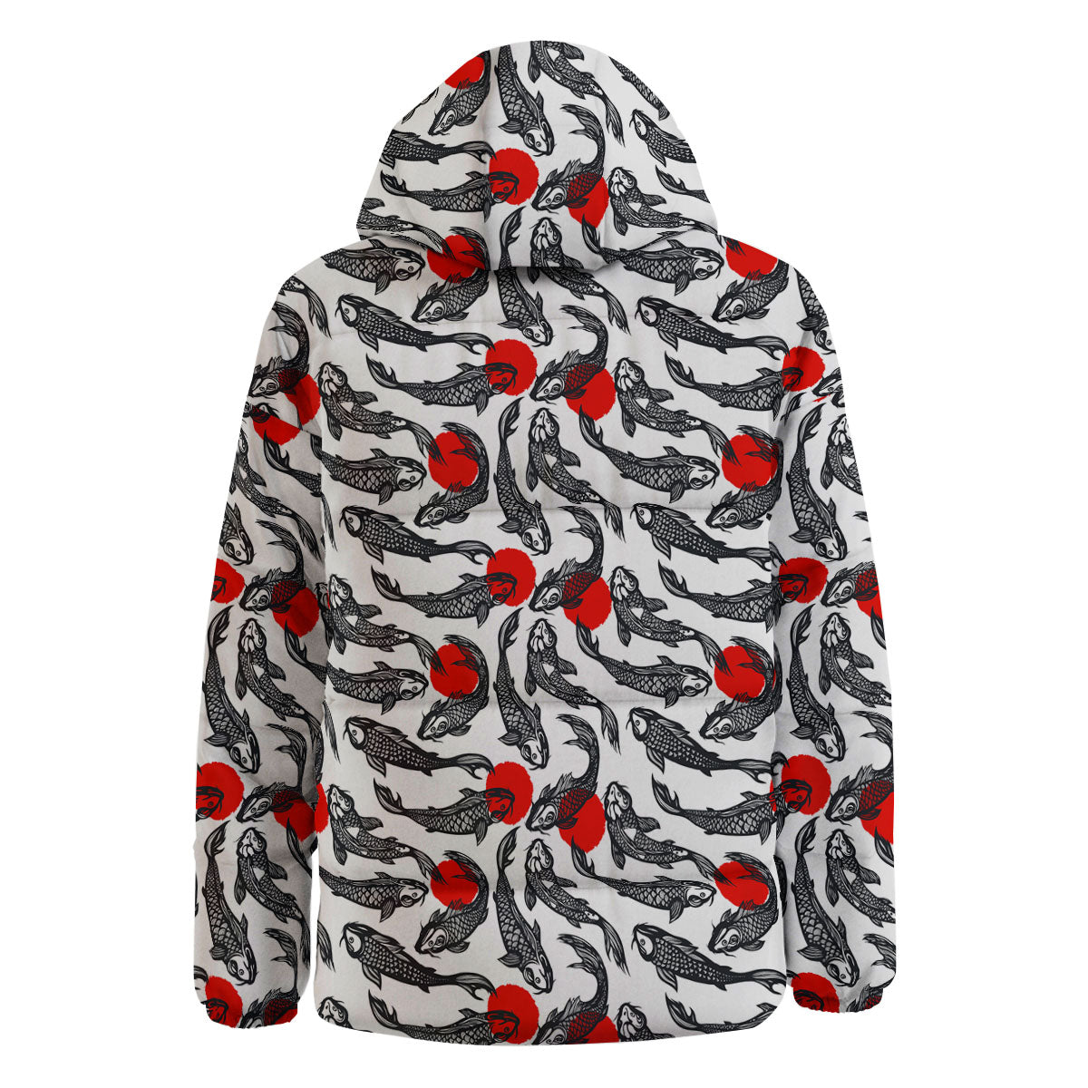 Koi Fish Carp Japanese Print Pattern Down Jacket-grizzshop