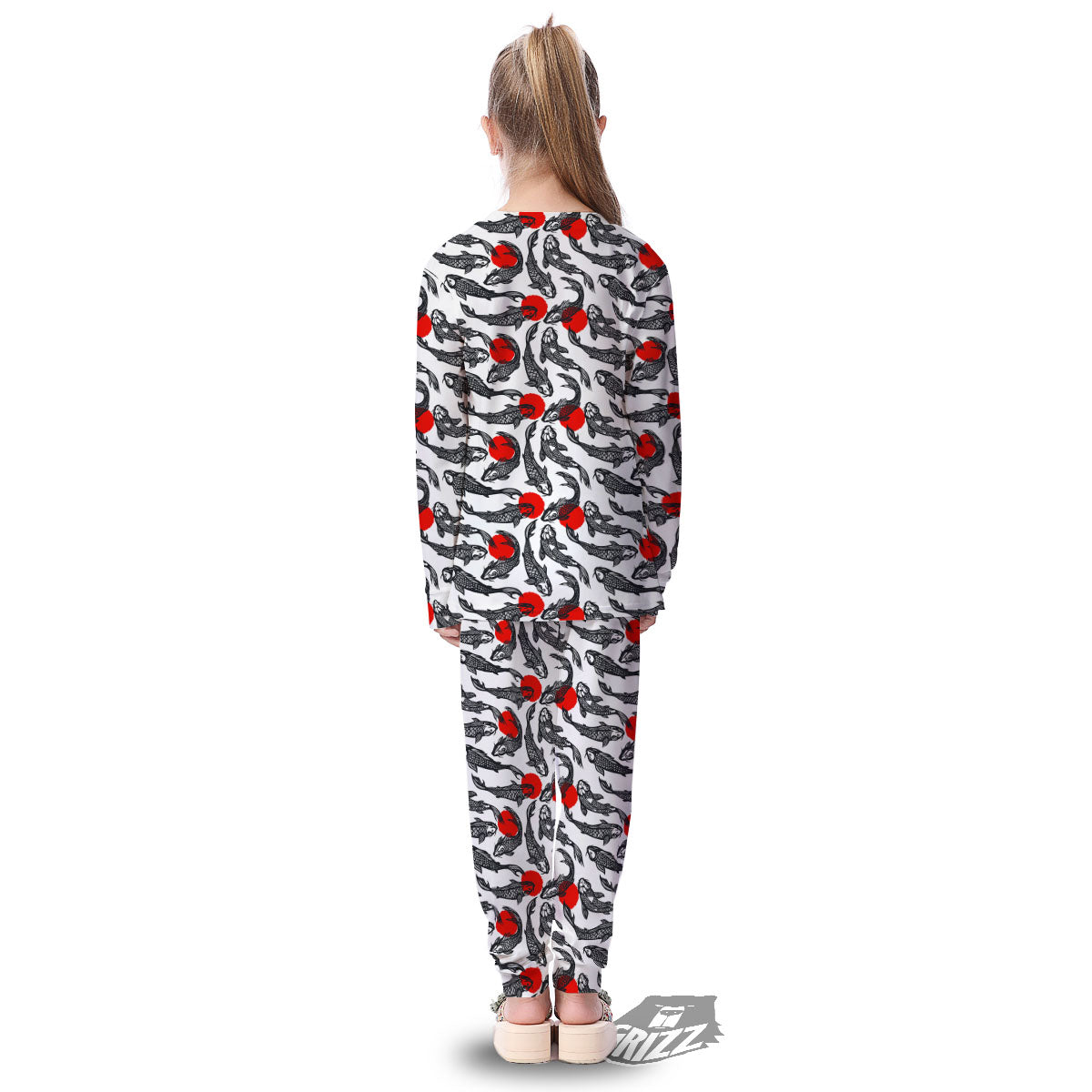 Koi Fish Carp Japanese Print Pattern Kid's Pajamas-grizzshop