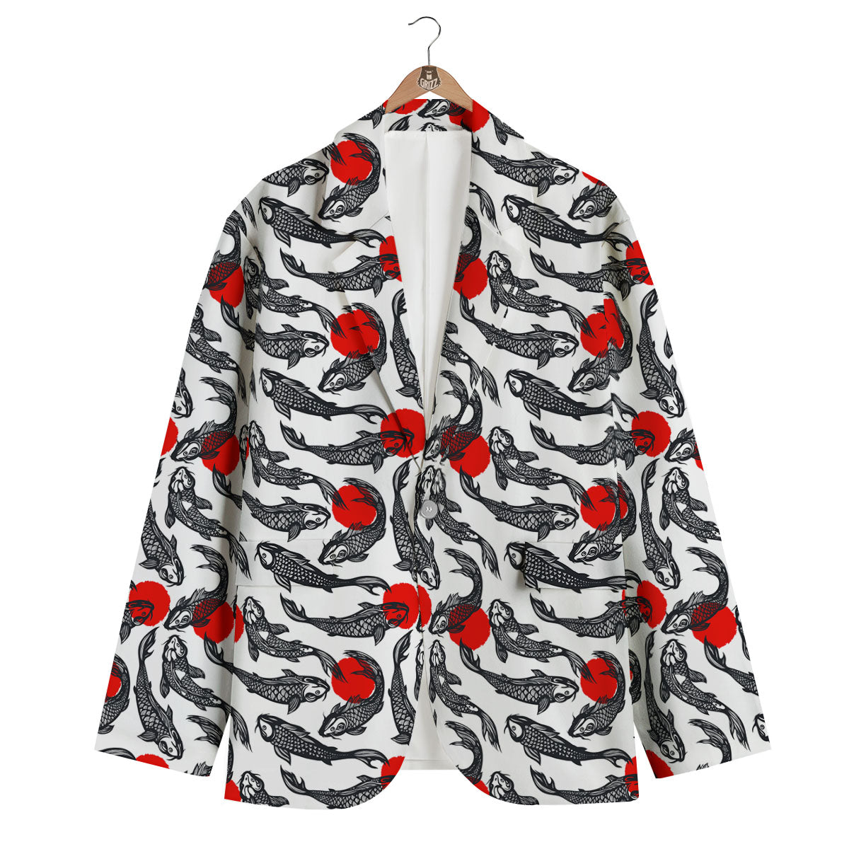 Koi Fish Carp Japanese Print Pattern Men's Blazer-grizzshop
