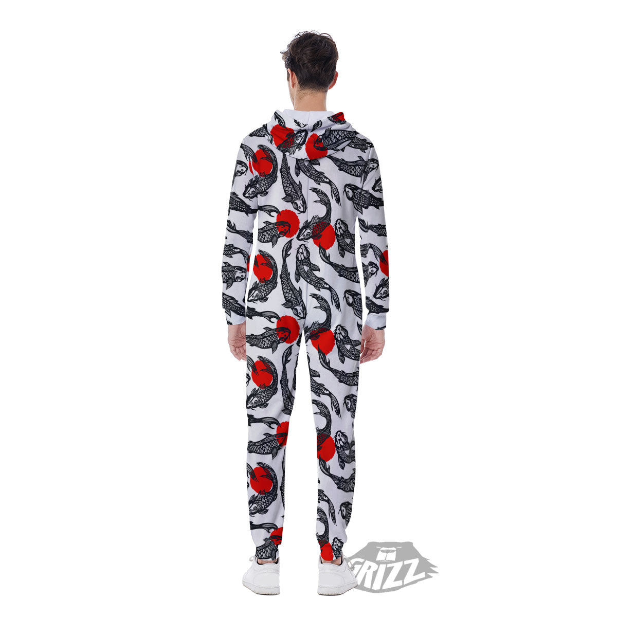 Koi Fish Carp Japanese Print Pattern Men's Jumpsuit-grizzshop