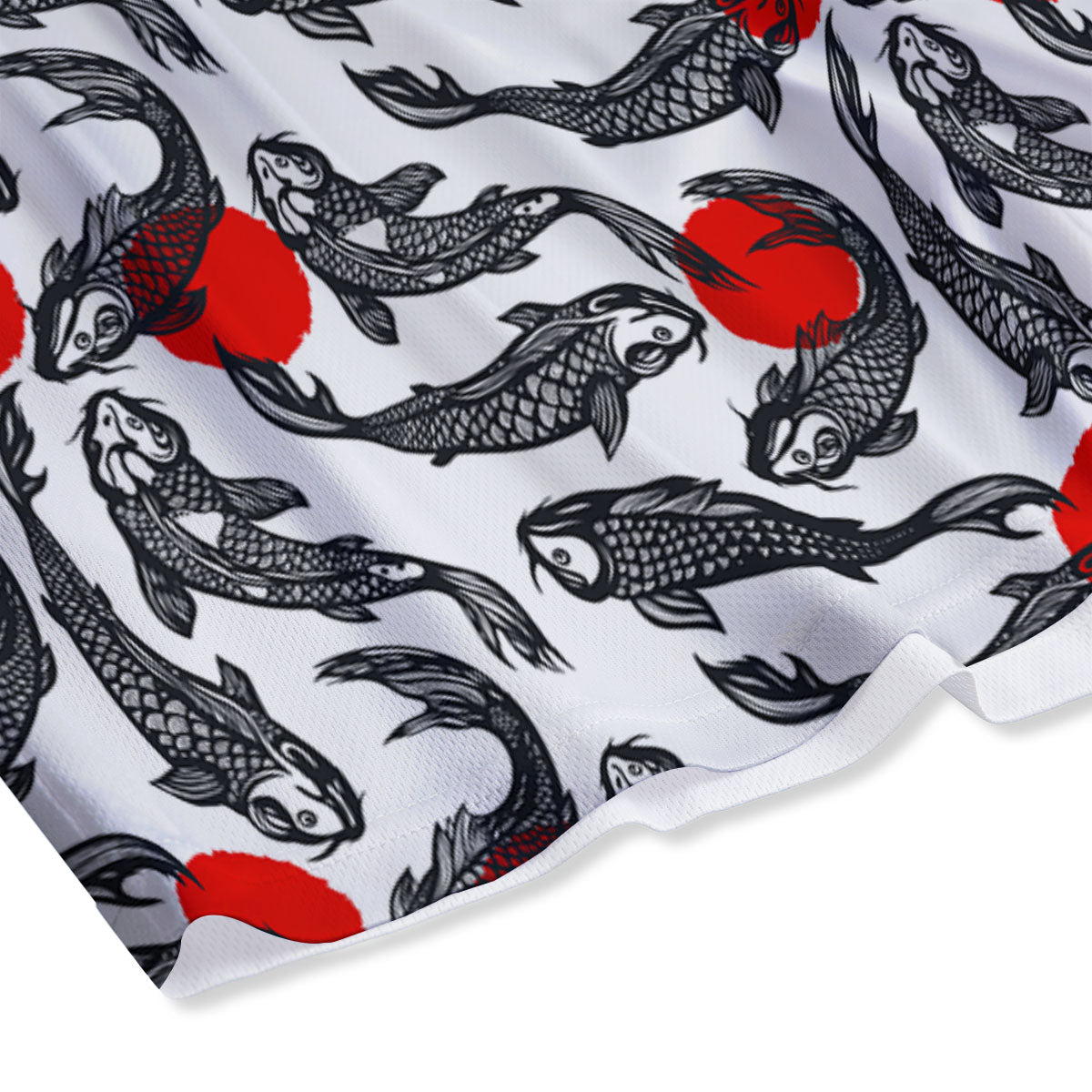 Koi Fish Carp Japanese Print Pattern Mesh Shorts