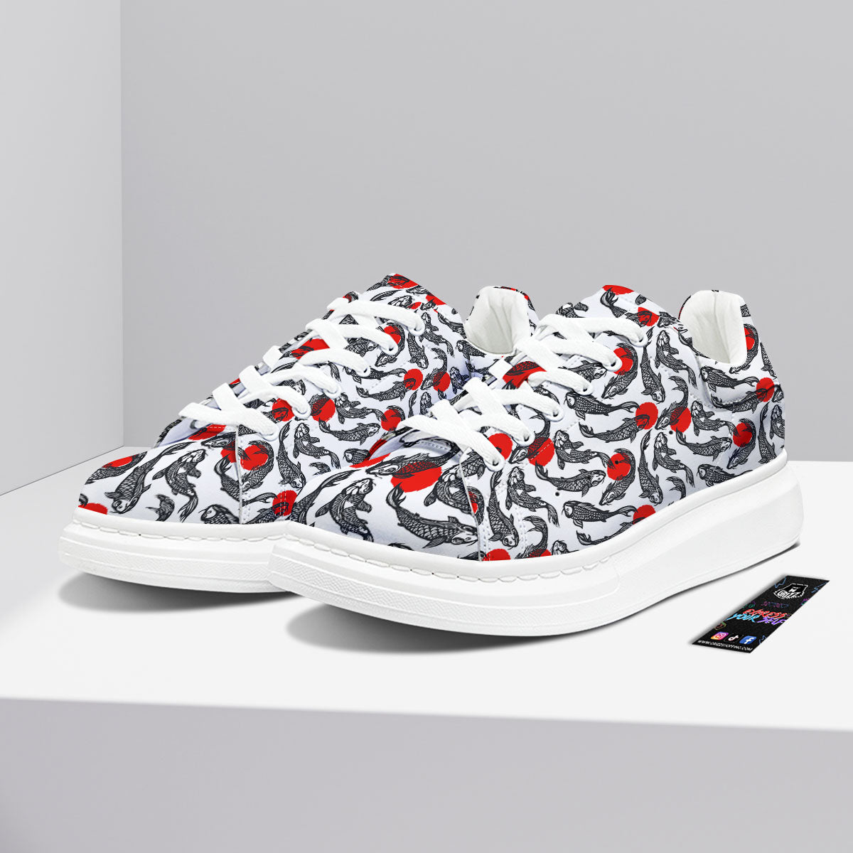 Koi Fish Carp Japanese Print Pattern Platform Shoes-grizzshop