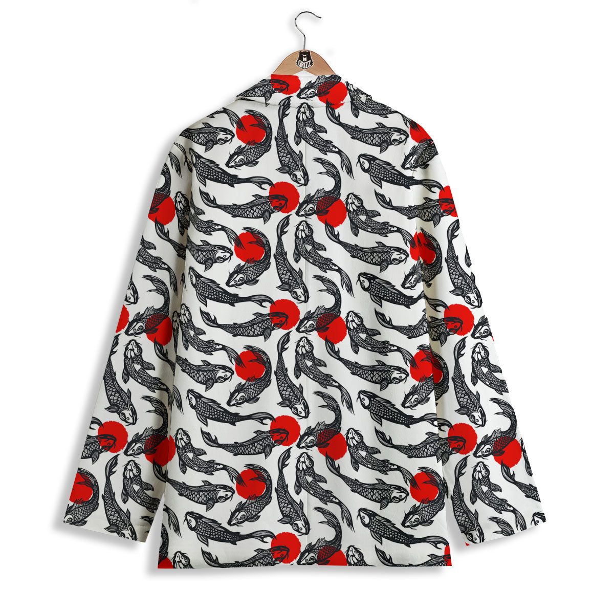 Koi Fish Carp Japanese Print Pattern Women's Blazer-grizzshop