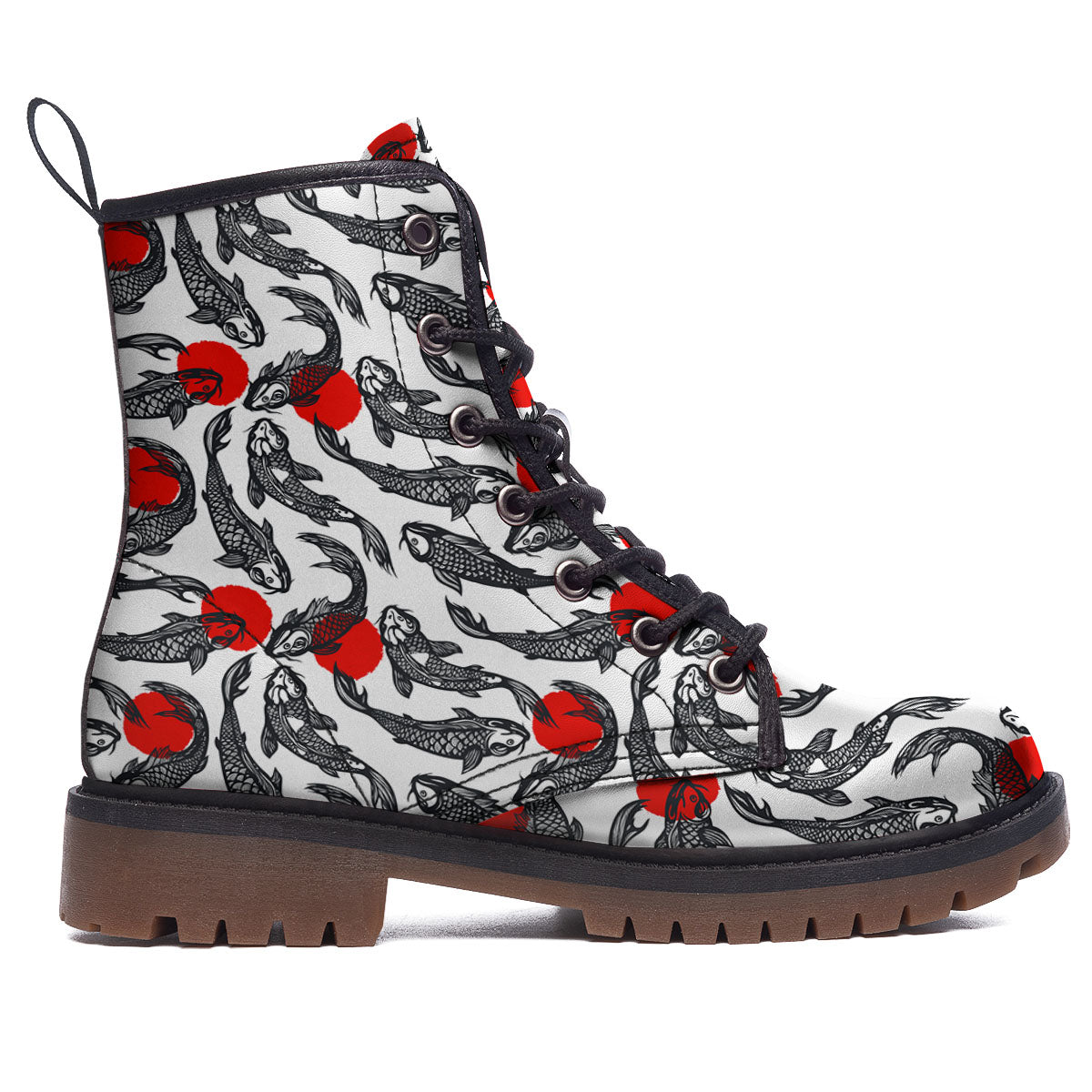 Koi Fish Carp Japanese Print Pattern Work Boots-grizzshop