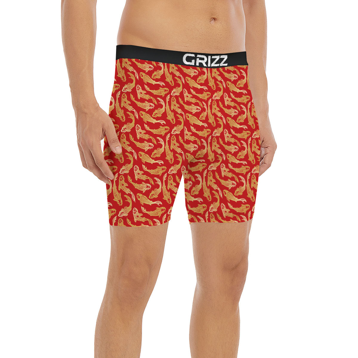 Koi Fish Chinese Print Pattern Boxer Briefs-grizzshop
