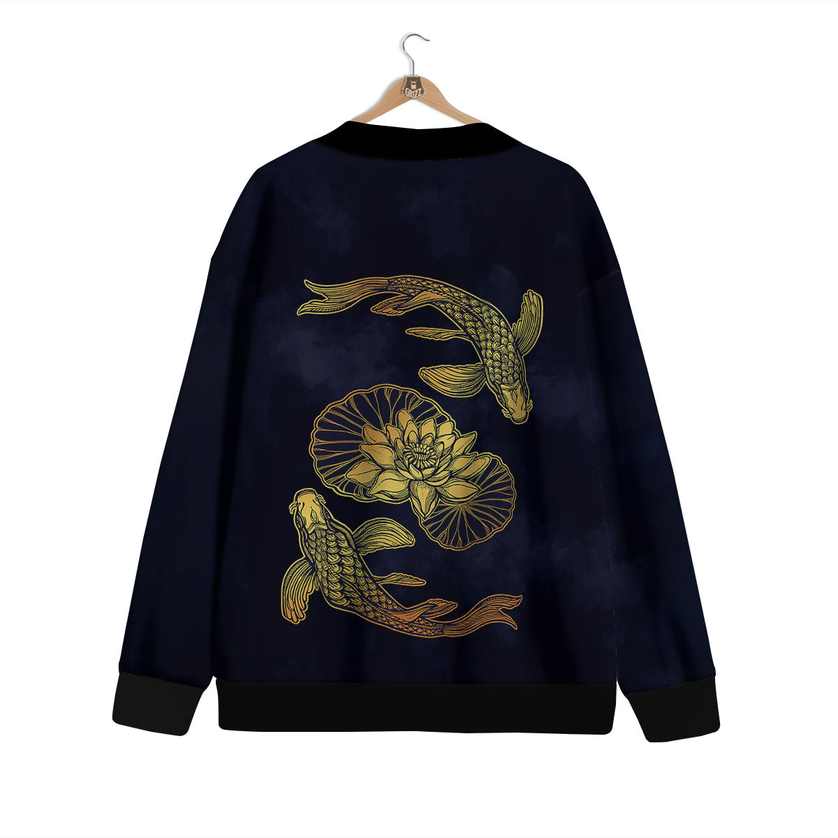 Koi Fish Golden Spiritual Print Cardigan-grizzshop
