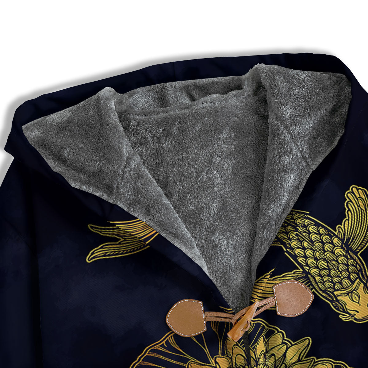 Koi Fish Golden Spiritual Print Men's Windbreaker Jacket-grizzshop