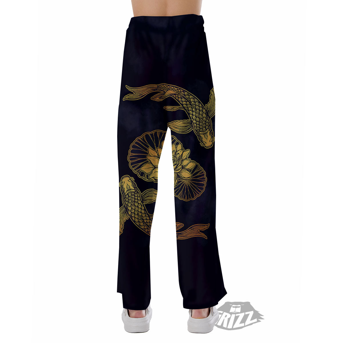 Koi Fish Golden Spiritual Print Pajama Pants-grizzshop