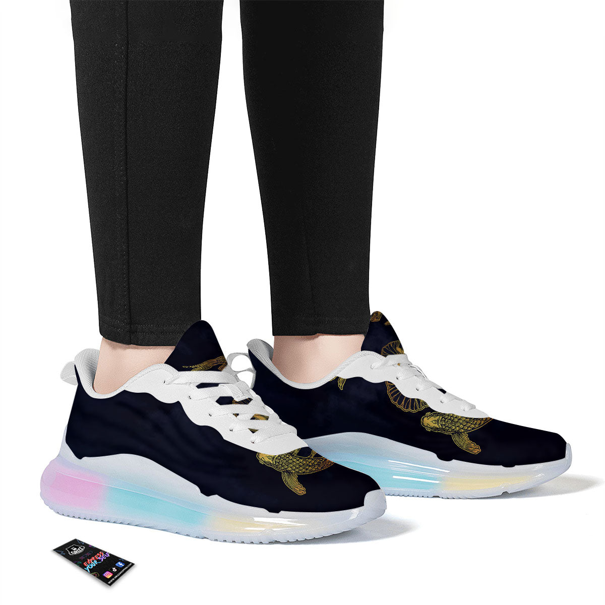 Koi Fish Golden Spiritual Print Running Sneakers-grizzshop
