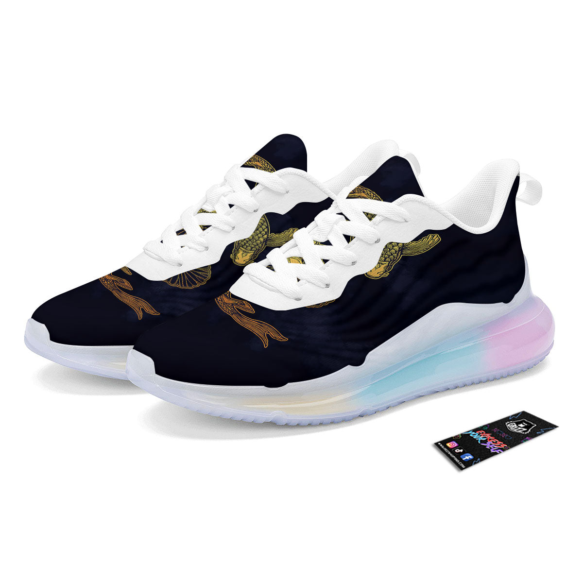 Koi Fish Golden Spiritual Print Running Sneakers-grizzshop