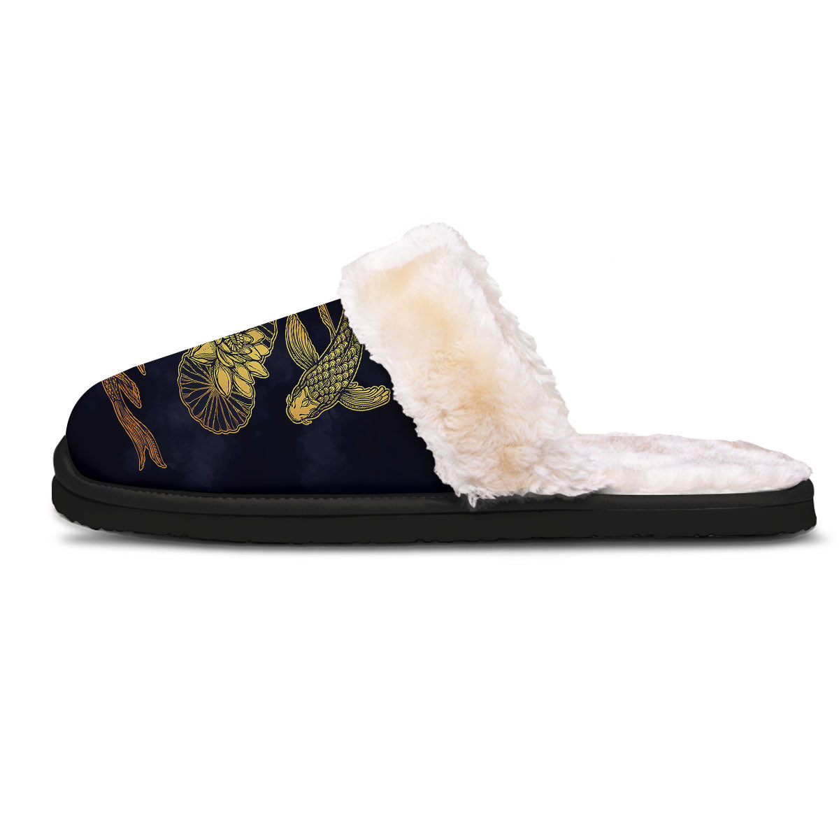 Koi Fish Golden Spiritual Print Slippers-grizzshop