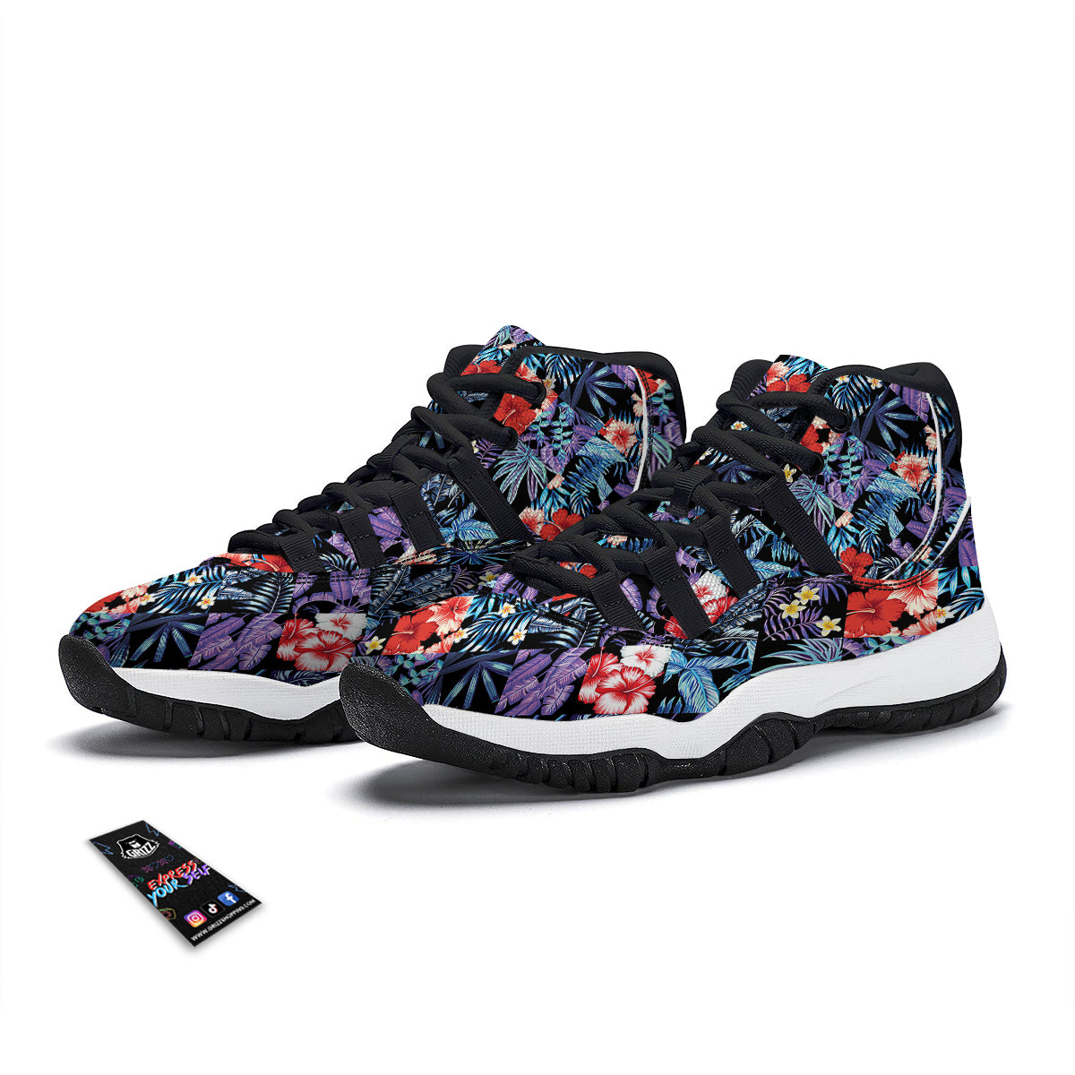 Koi Fish Japanese Wave Print Pattern Black Bball Shoes-grizzshop