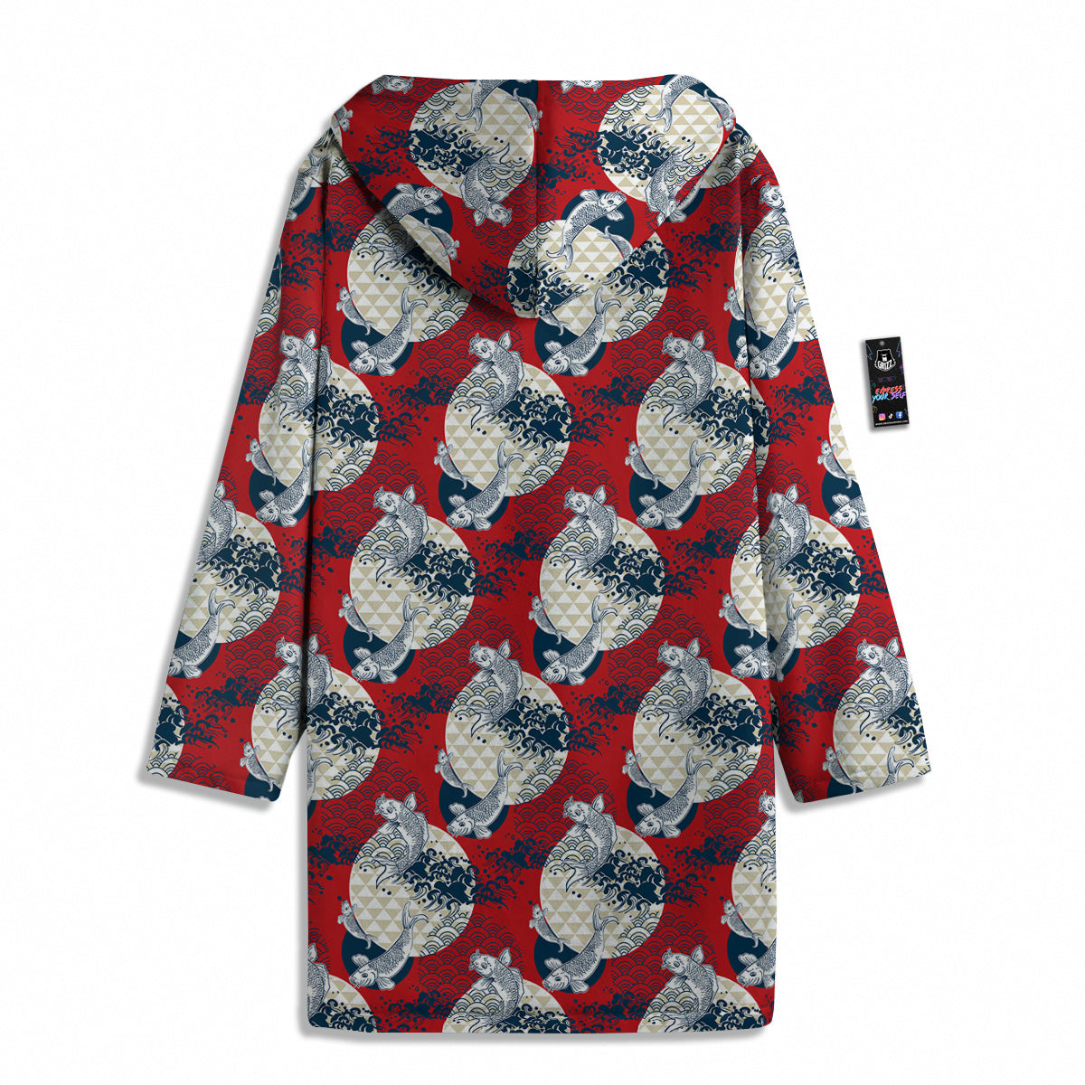 Koi Fish Japanese Wave Print Pattern Men's Windbreaker Jacket-grizzshop