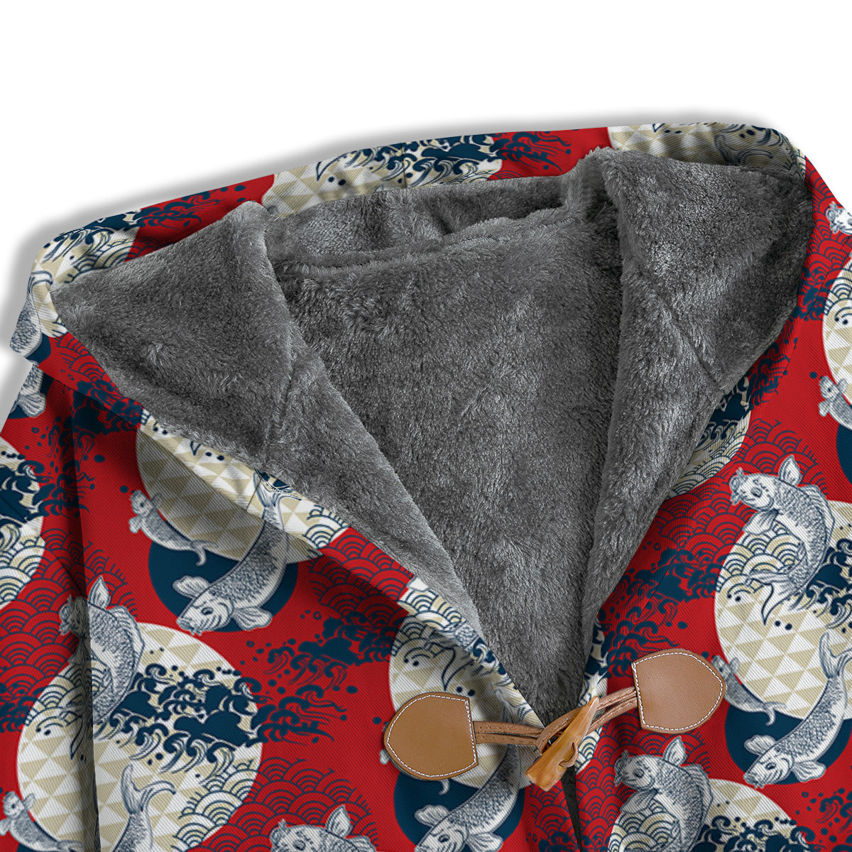 Koi Fish Japanese Wave Print Pattern Men's Windbreaker Jacket-grizzshop