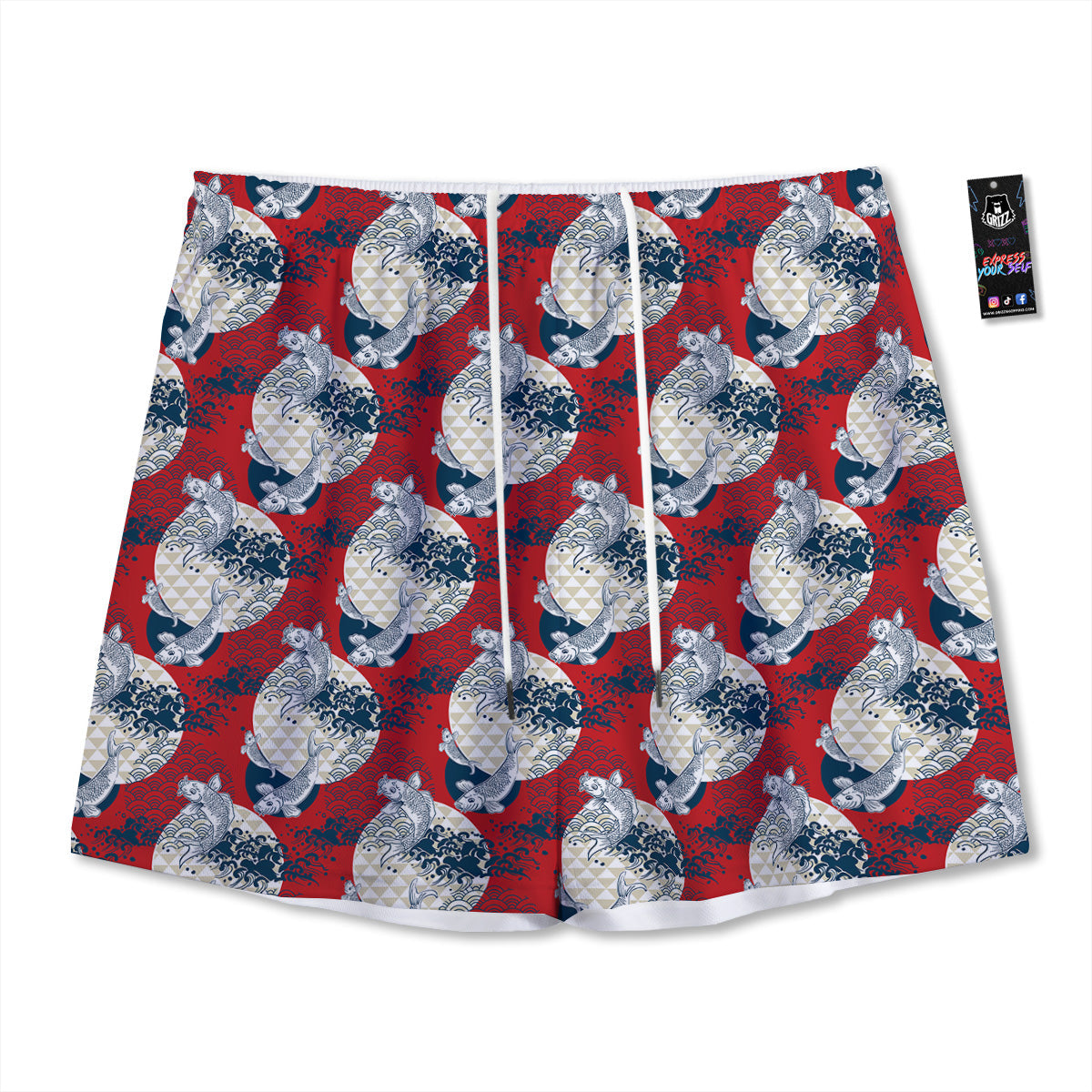 Moving Illusion Optical Green Dizzy Mesh Shorts