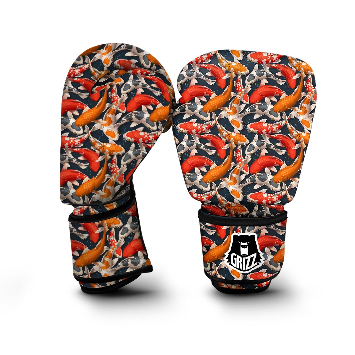 Koi Fish Pattern Print Boxing Gloves-grizzshop