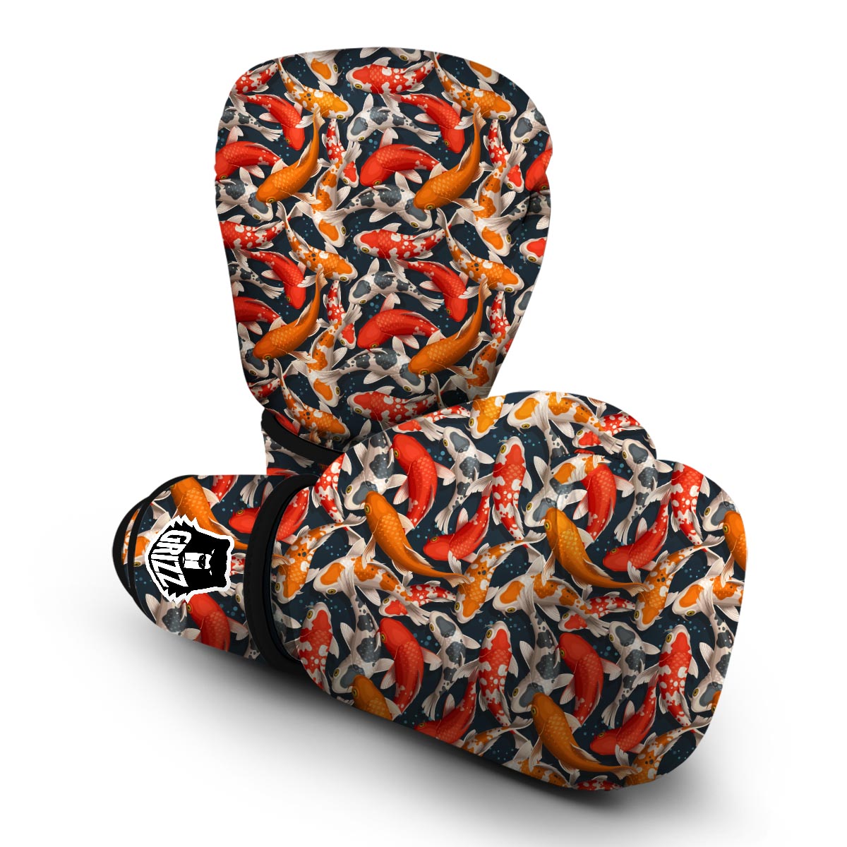 Koi Fish Pattern Print Boxing Gloves-grizzshop