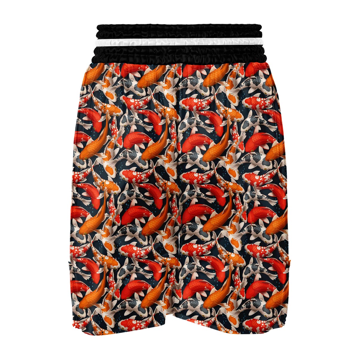 Koi Fish Pattern Print Boxing Shorts-grizzshop