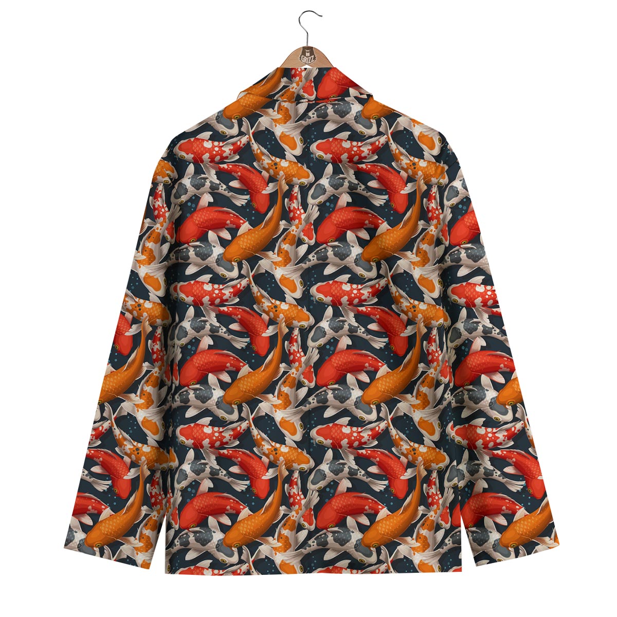 Koi Fish Pattern Print Men's Blazer-grizzshop