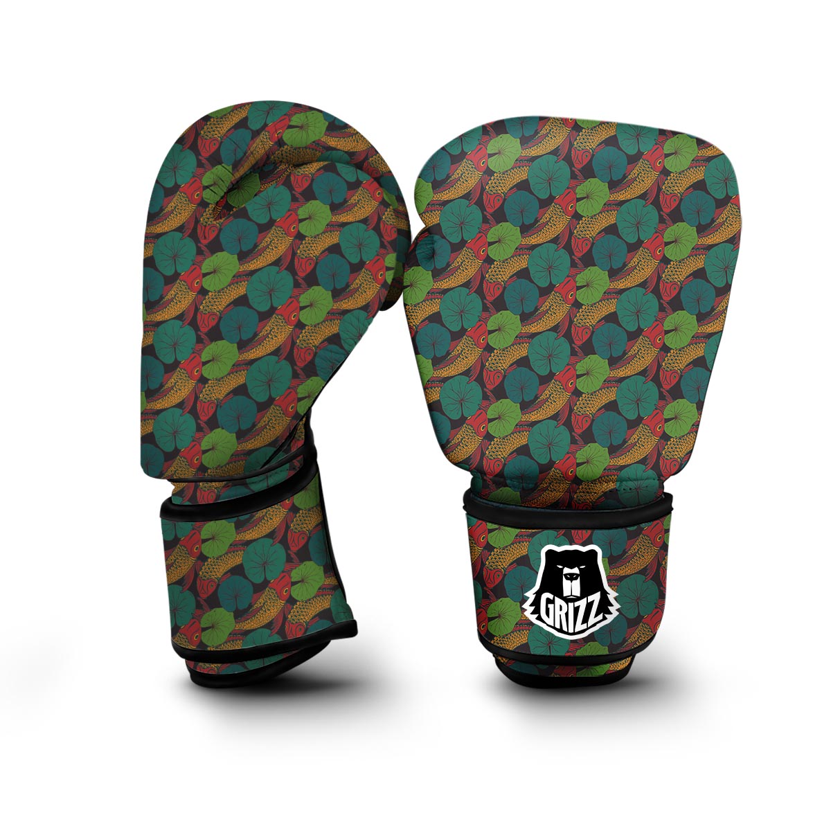 Koi Fish Print Pattern Boxing Gloves-grizzshop