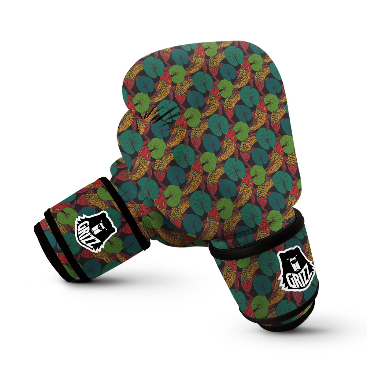 Koi Fish Print Pattern Boxing Gloves-grizzshop