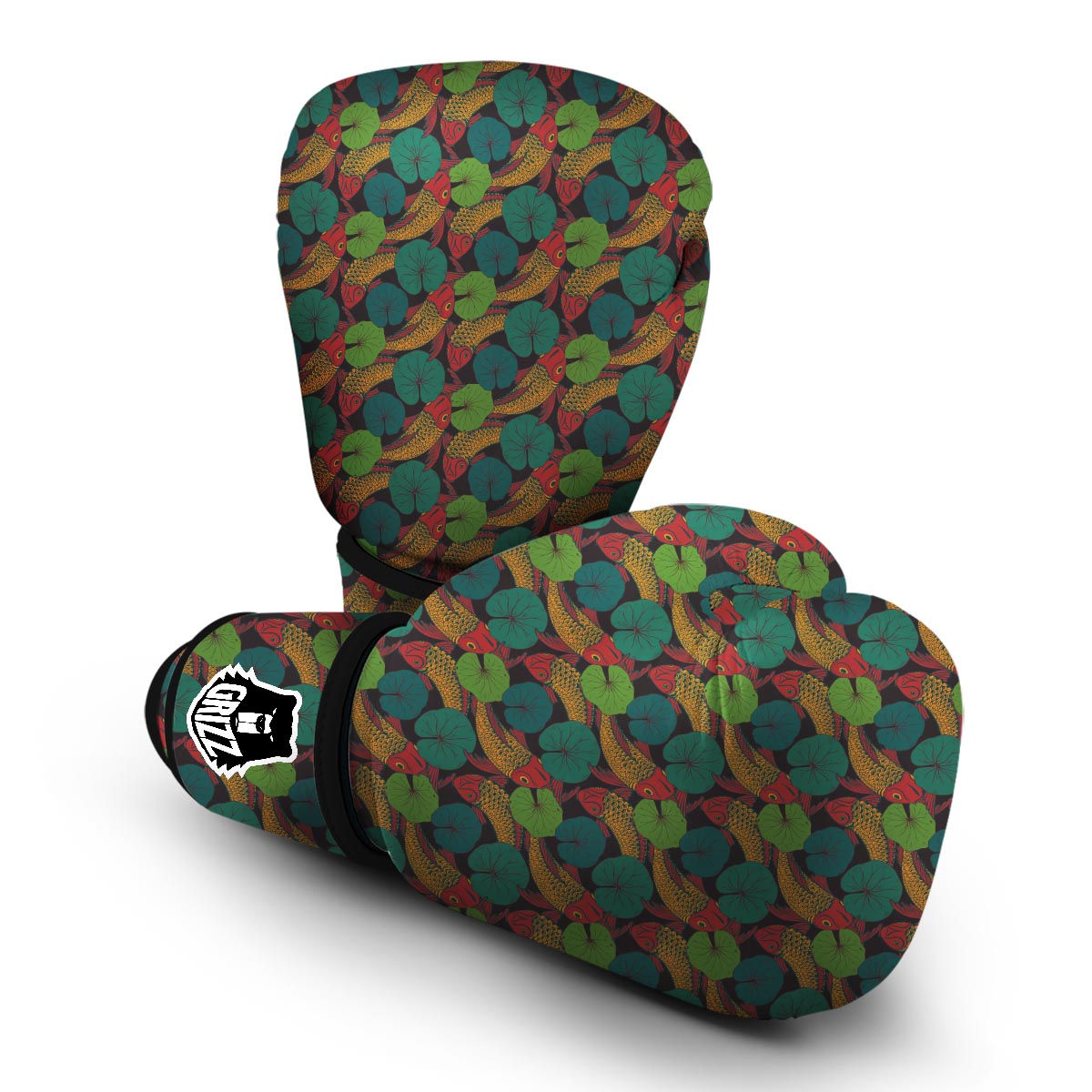 Koi Fish Print Pattern Boxing Gloves-grizzshop