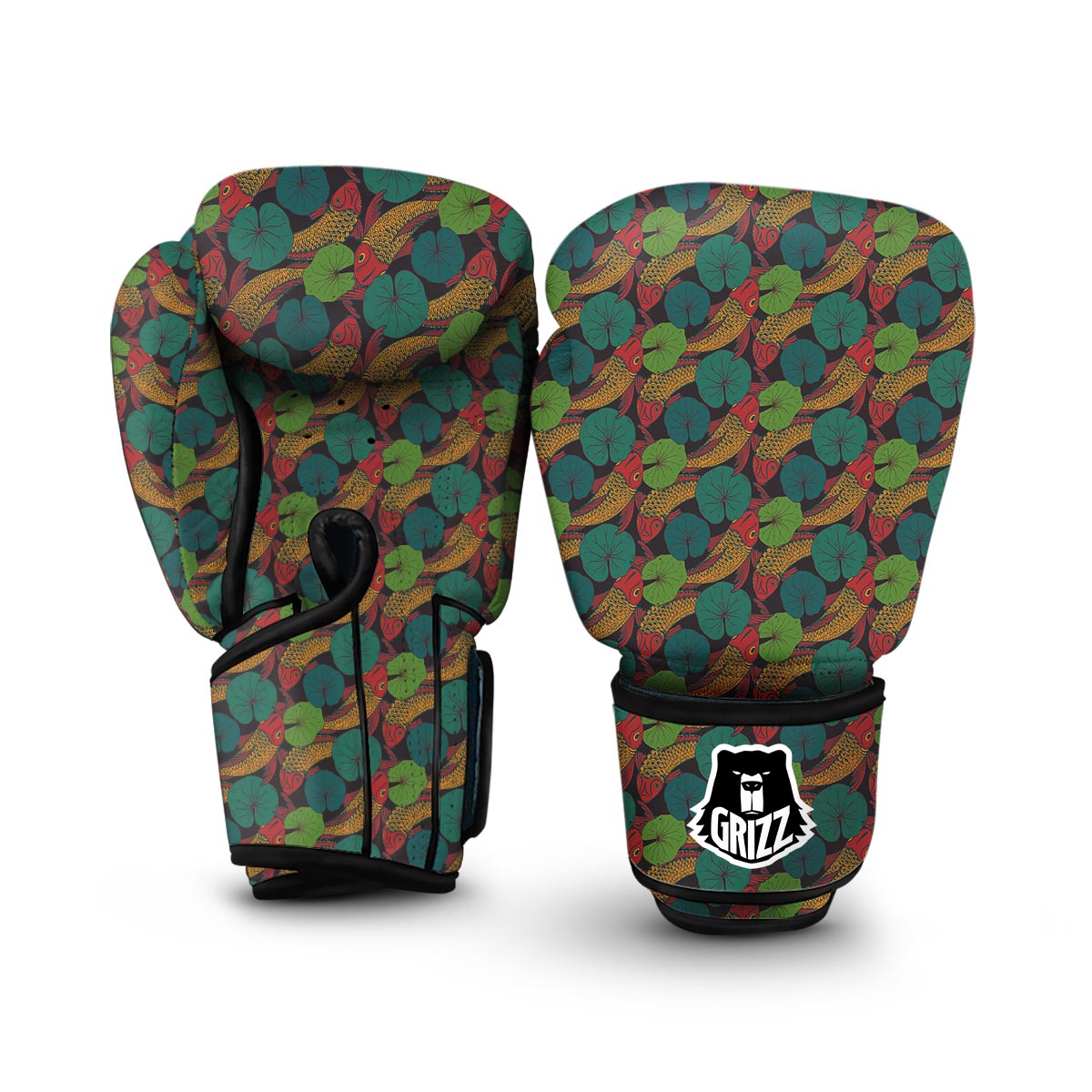 Koi Fish Print Pattern Boxing Gloves-grizzshop