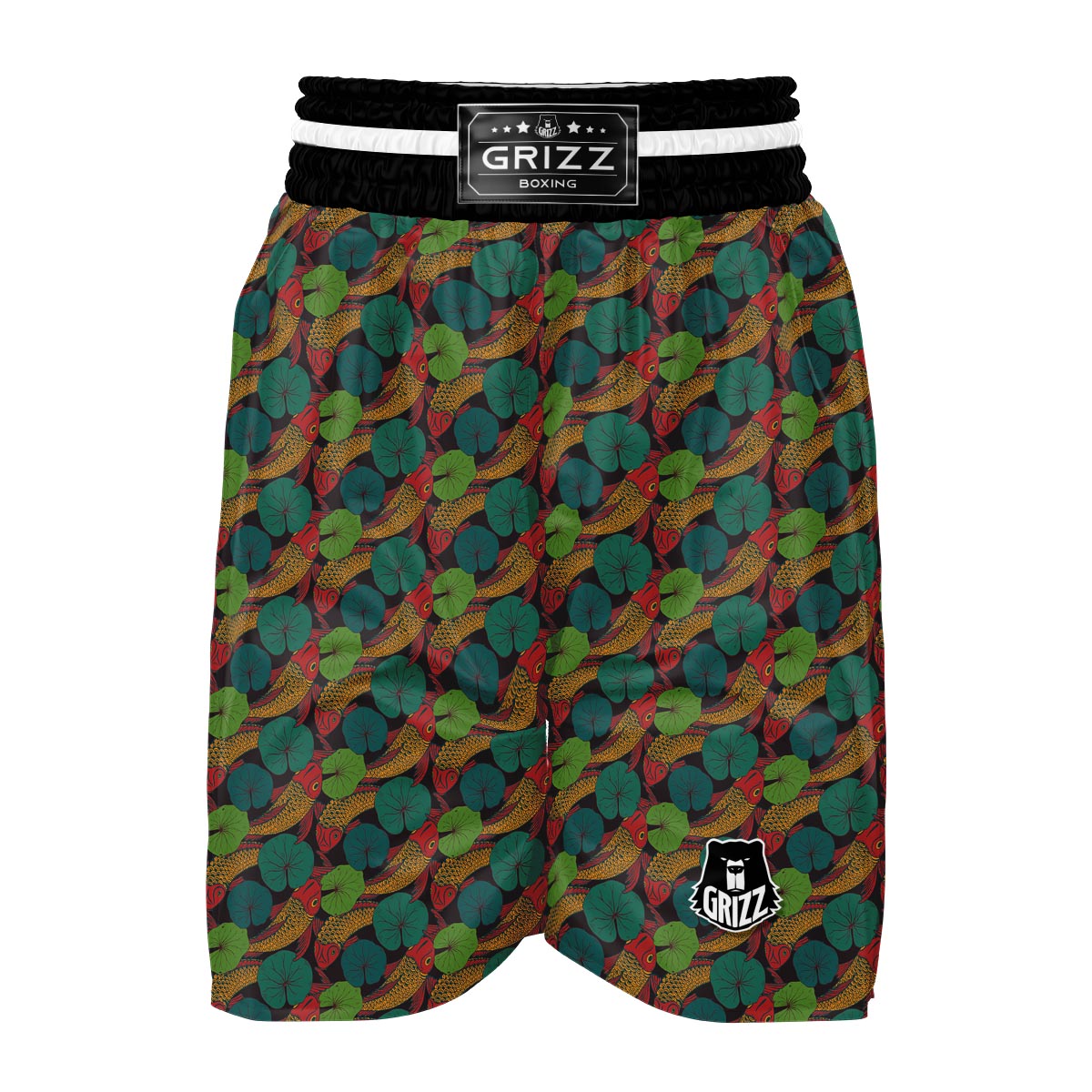 Koi Fish Print Pattern Boxing Shorts-grizzshop