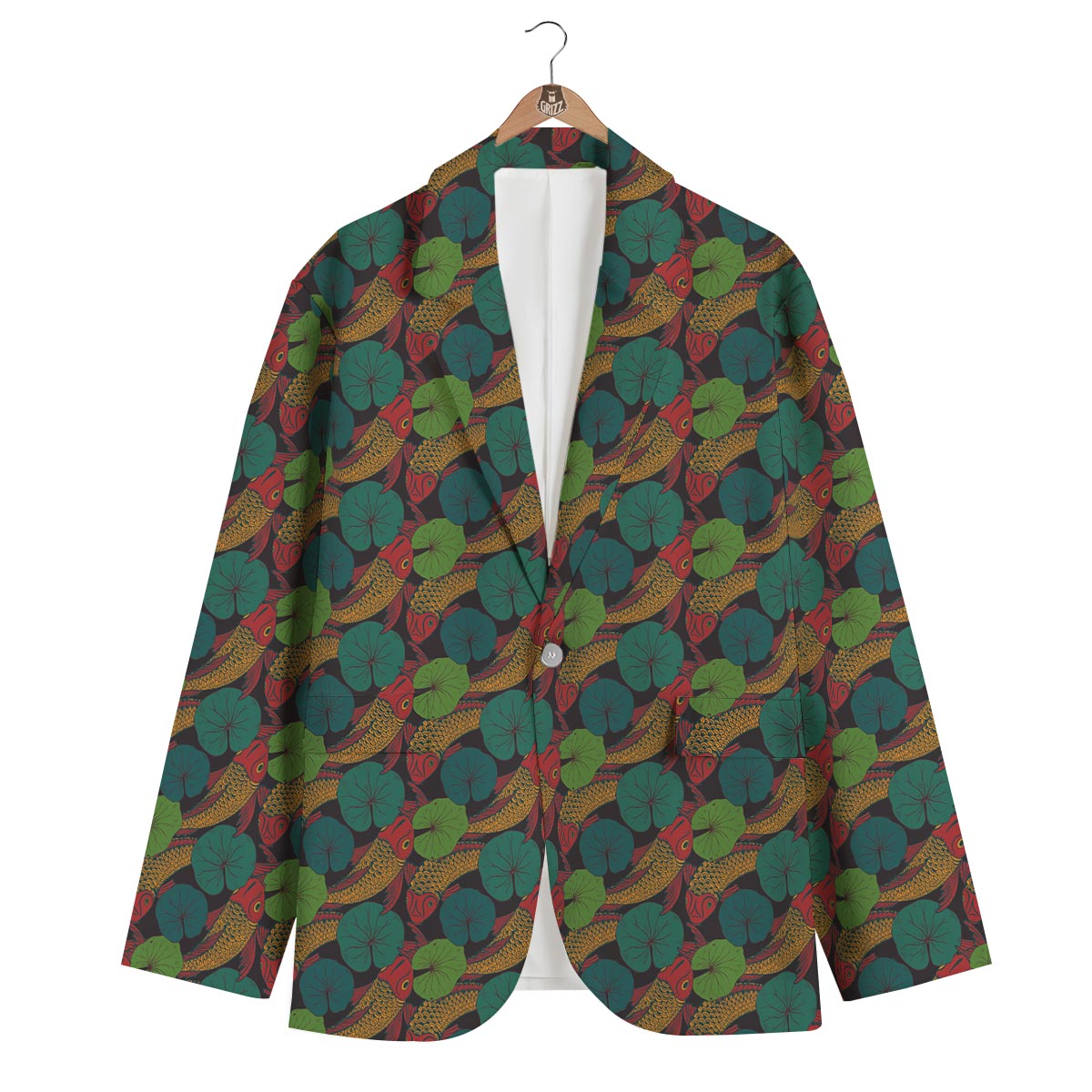 Koi Fish Print Pattern Men's Blazer-grizzshop