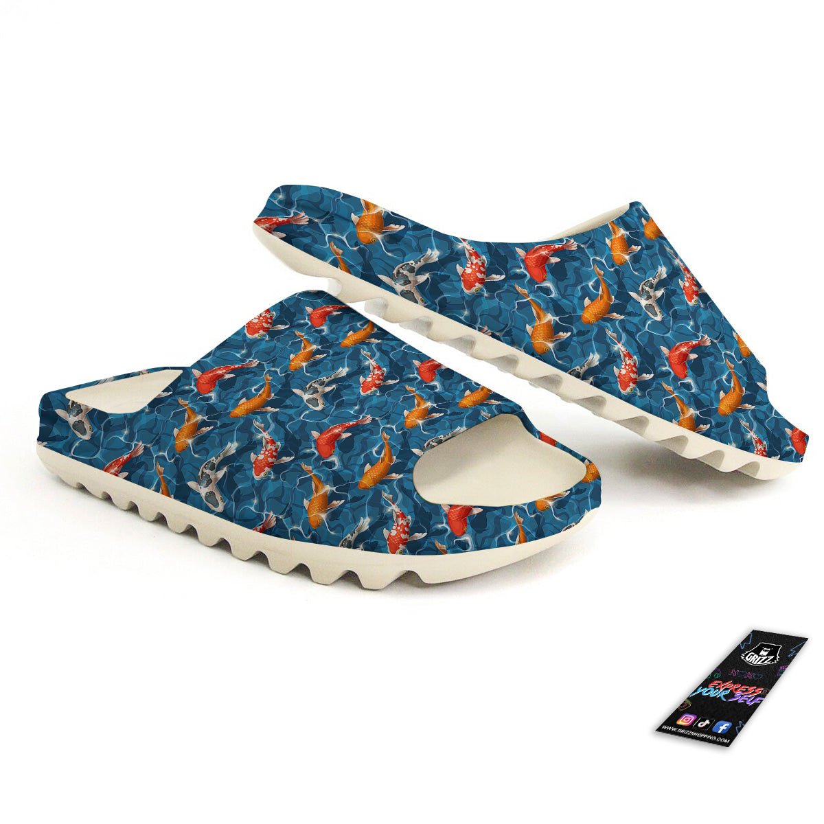 Koi Carps Print Pattern Sandals-grizzshop