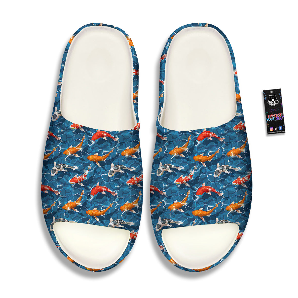 Koi Carps Print Pattern Sandals-grizzshop