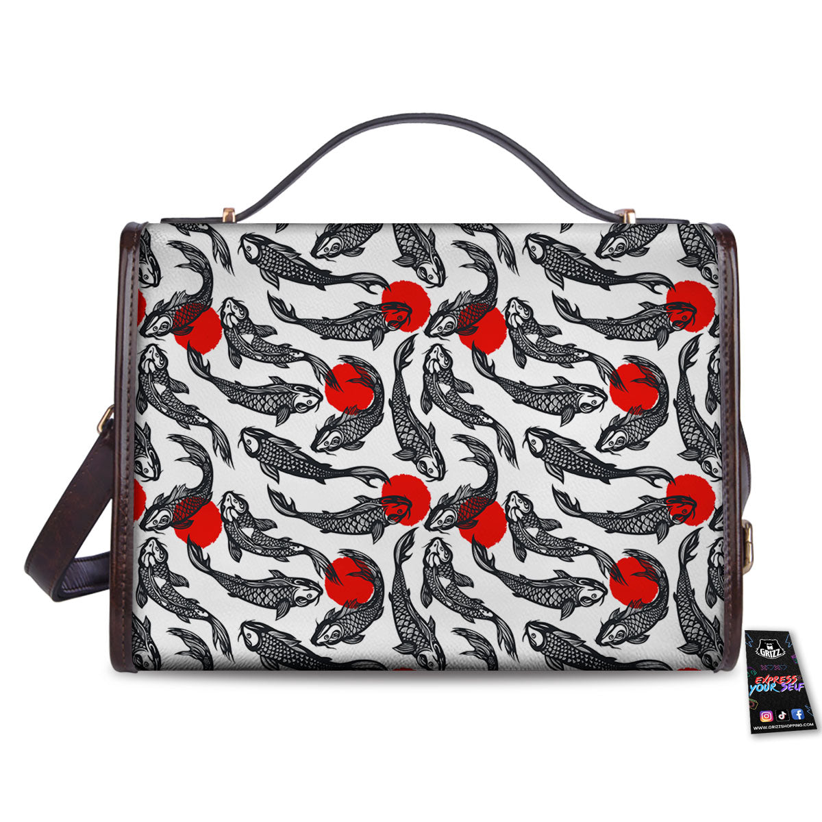 Koi Fish Carp Japanese Print Pattern Women's Satchel Bag