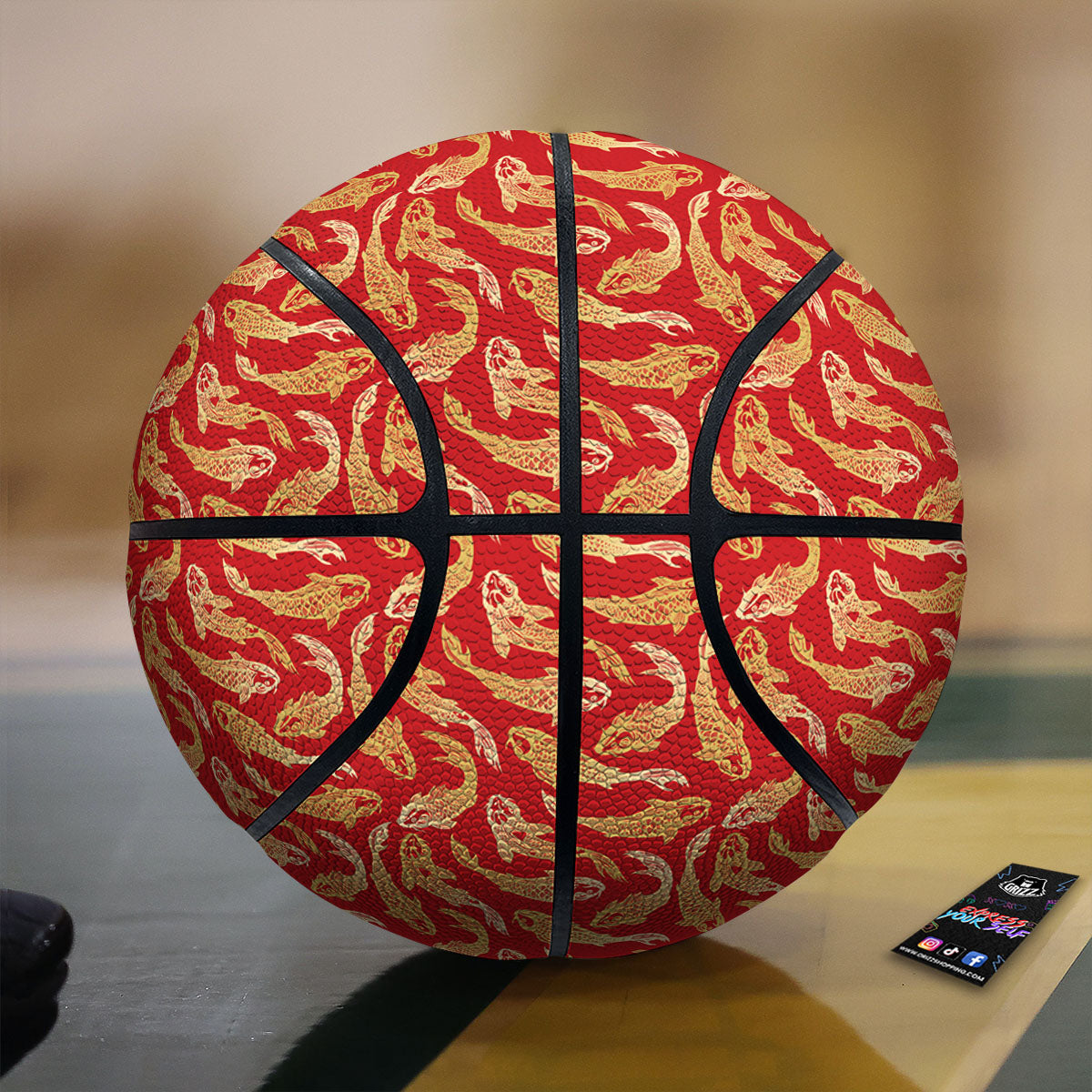 Koi Fish Chinese Print Pattern Basketball