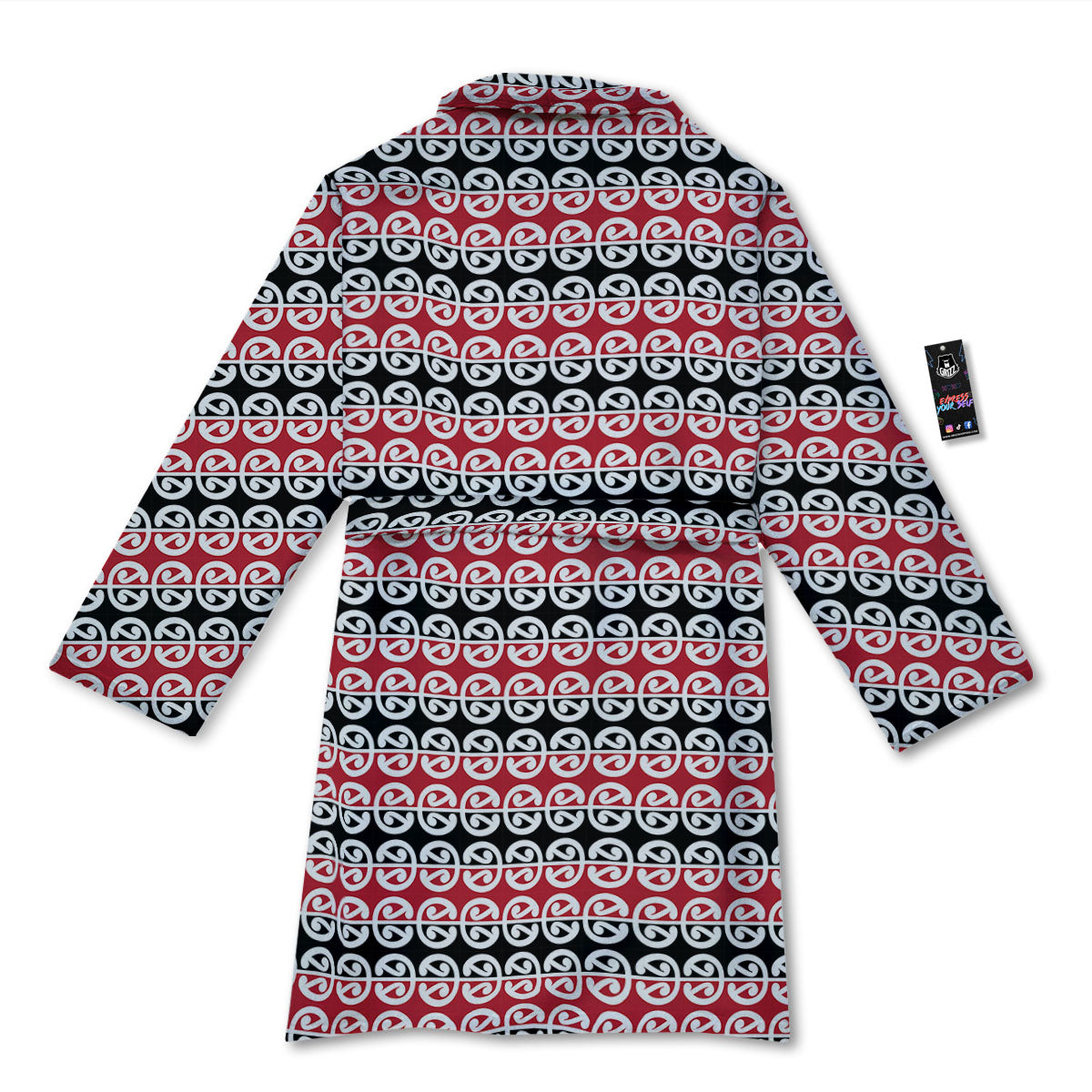 Kowhaiwhai Maori Print Pattern Bathrobe-grizzshop