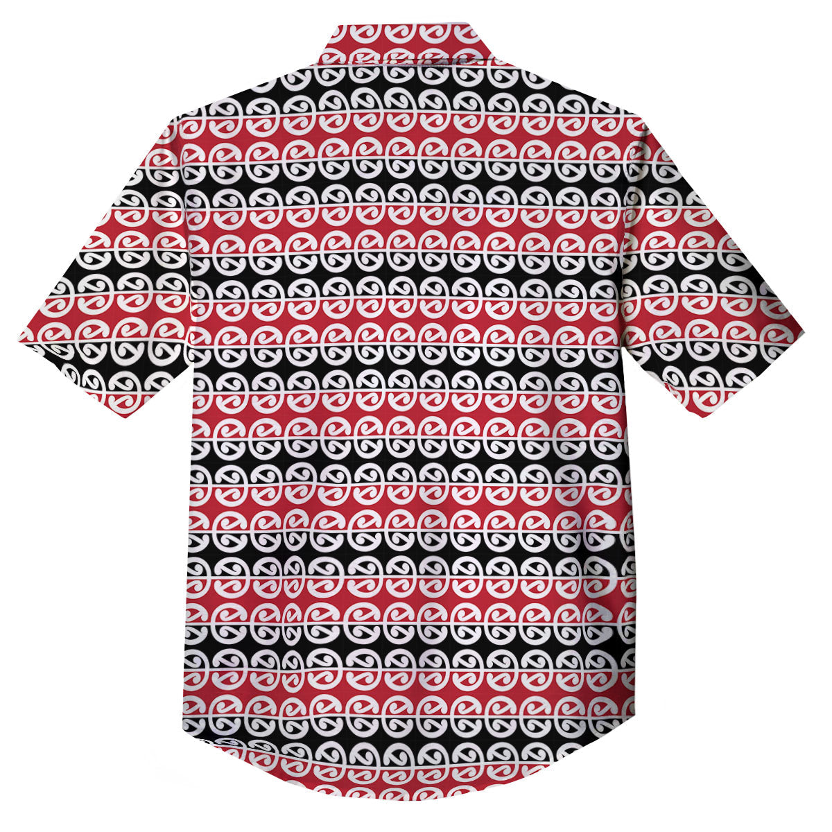 Kowhaiwhai Maori Print Pattern Button Up Shirt-grizzshop