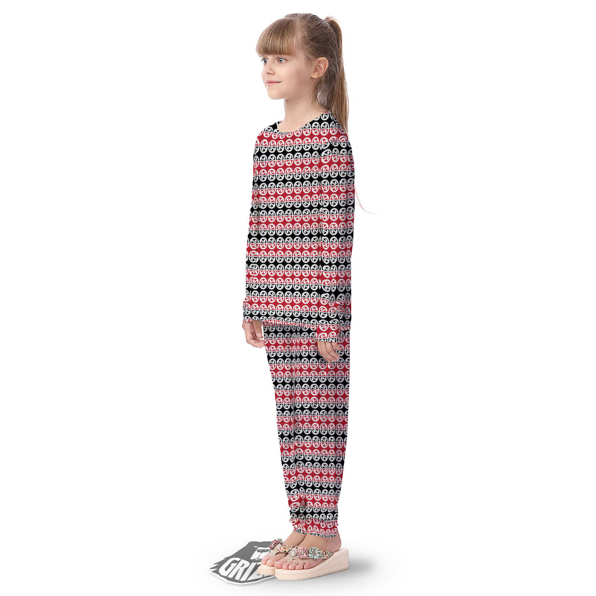 Kowhaiwhai Maori Print Pattern Kid's Pajamas-grizzshop