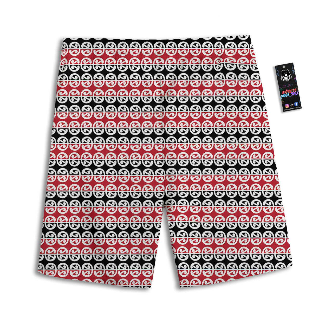 Kowhaiwhai Maori Print Pattern Men's Athletic Shorts