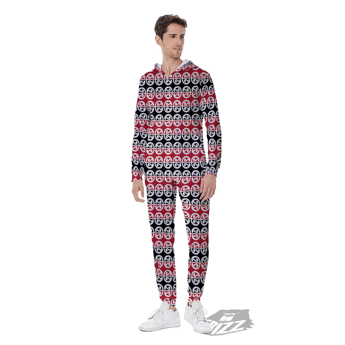 Kowhaiwhai Maori Print Pattern Men's Jumpsuit-grizzshop