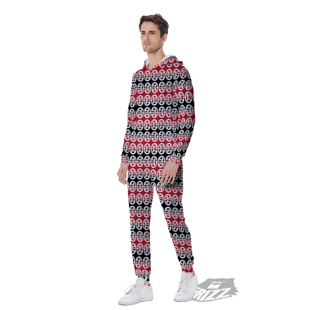 Kowhaiwhai Maori Print Pattern Men's Jumpsuit-grizzshop