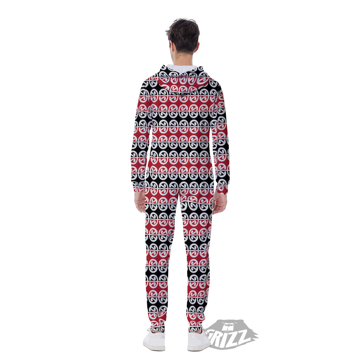 Kowhaiwhai Maori Print Pattern Men's Jumpsuit-grizzshop